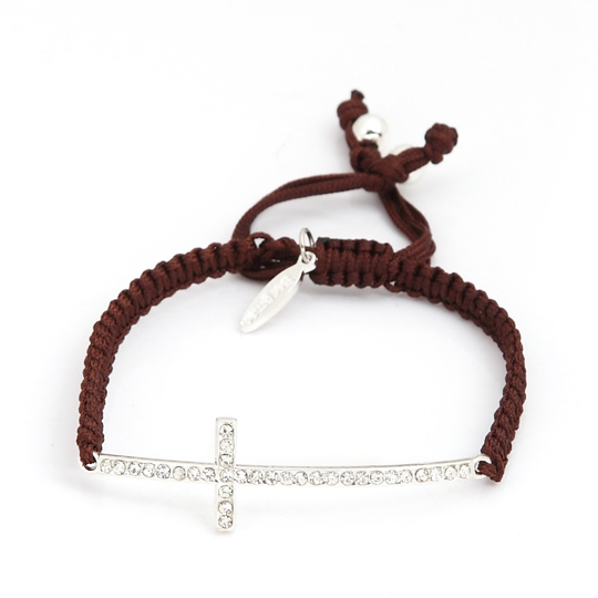 Black cord with silver cross