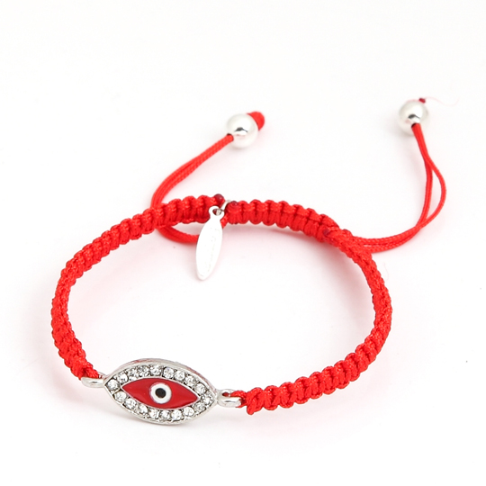 Red cord with silver eye