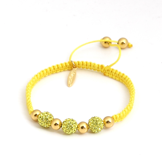 Yellow cord with yellow 8 mm stones