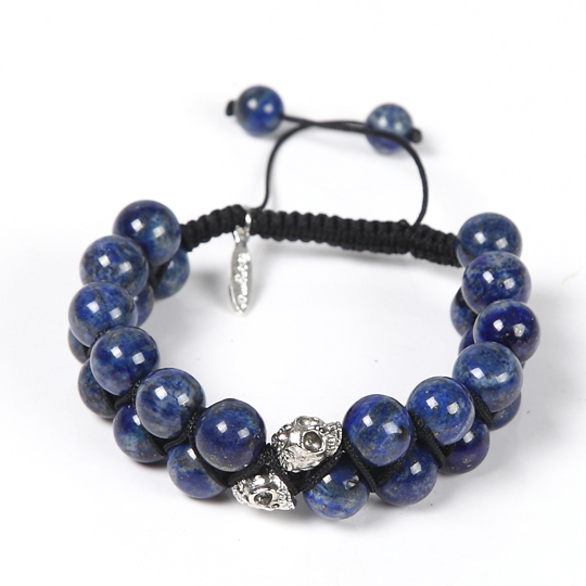 Blue lapis skull bracelet